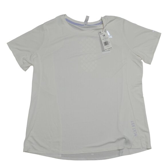Adidas Women's Performance Training Top in Ivory Size 1X Lightweight Ventilated - Picture 5 of 9
